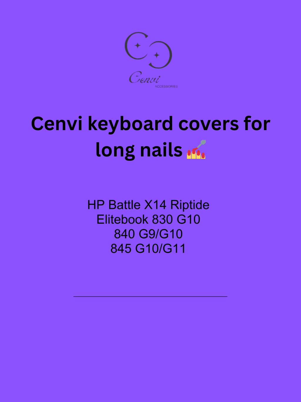 Cenvi H.P keyboard covers for long nails